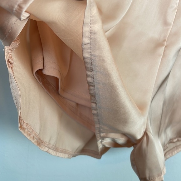 Shinestar V neck elastic waist crisscross spaghetti strap pale pink romper LG - Picture 4 of 10